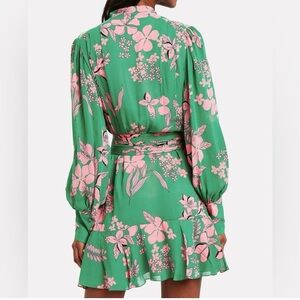 Alexis Tisdale Mini Dress in green and pink floral print. Excellent condition